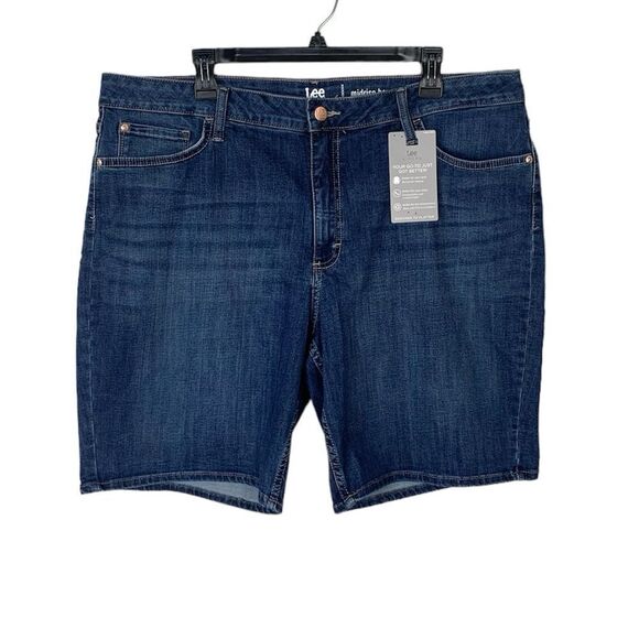 Lee Riders Mid-Rise Bermuda Medium Wash Denim Shorts NWT - Picture 5 of 12